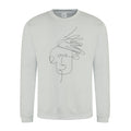 Heather Grey Mim Beck Line Drawing Design Sweatshirt by Eatsalt