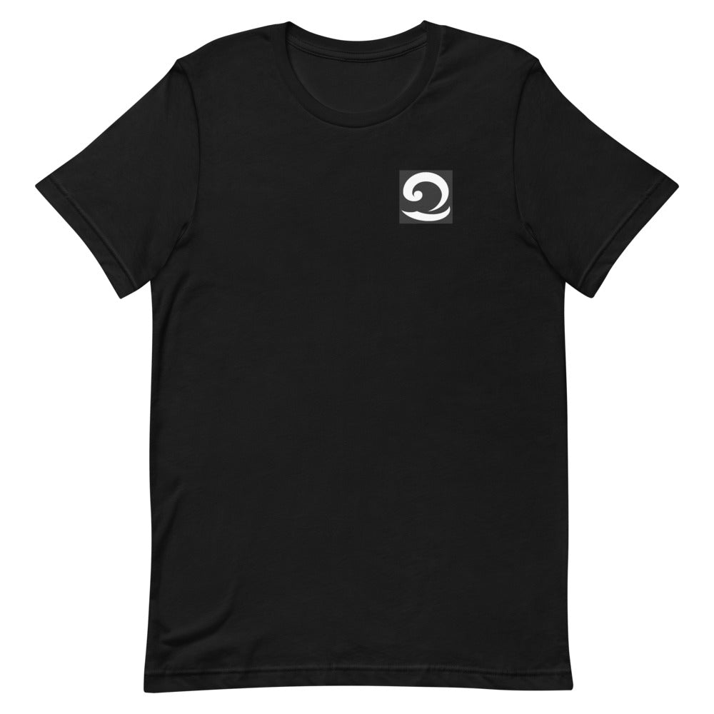Unisex T-Shirt black with black and white wave icon