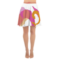 Eatsalt pink and orange on white swirl design Beach Skirt (front)