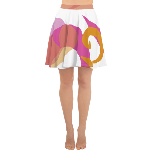 Eatsalt pink and orange on white swirl design Beach Skirt (front)