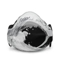 Black and white wave face mask by eatsalt - front