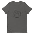 eatsalt surf hair line design on short-sleeved tee - grey flat