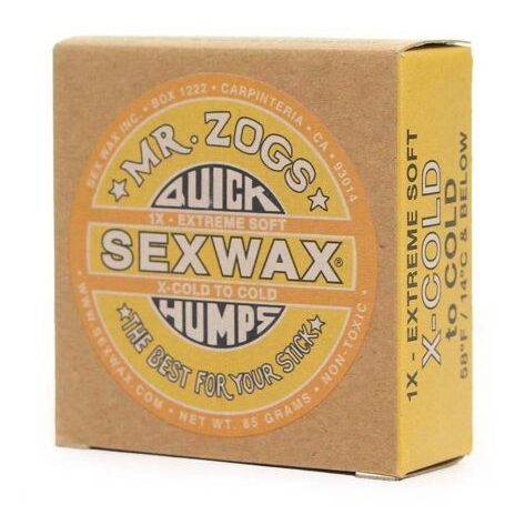 Mr Zog's Quick Humps Sexwax Surf Wax Yellow Sex Wax box
