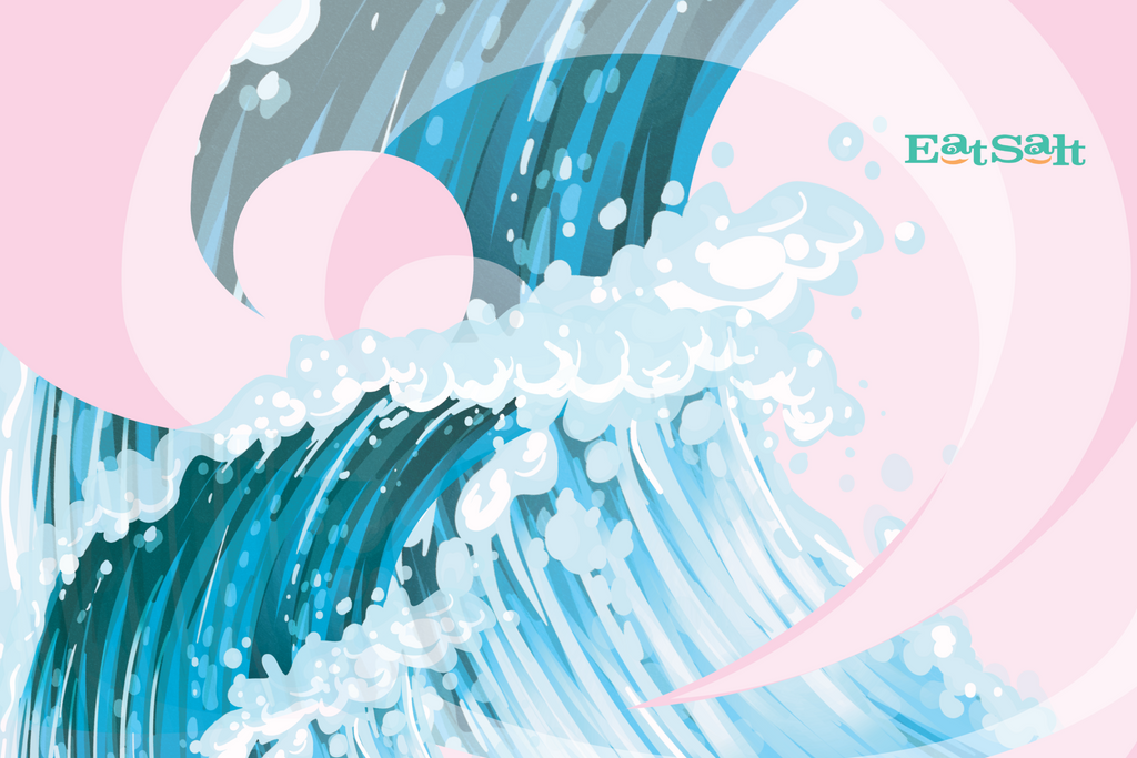 Large Eatsalt beach towel design