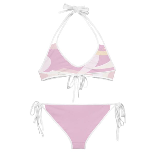 Eatsalt pink wave bikini with white straps