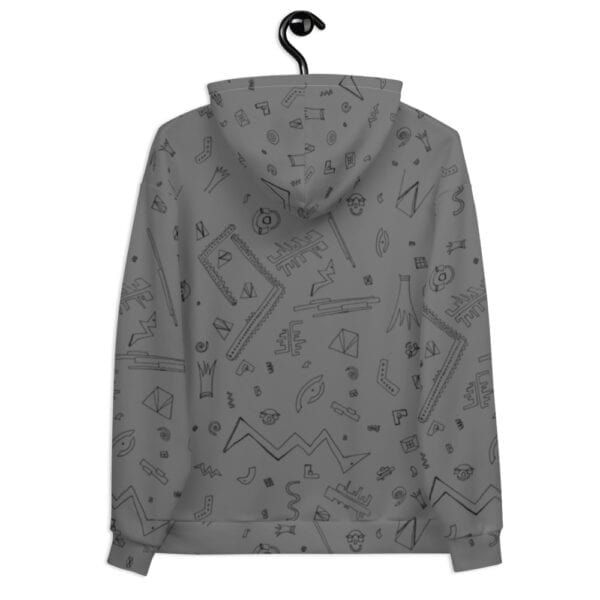 grey patterned hoodie