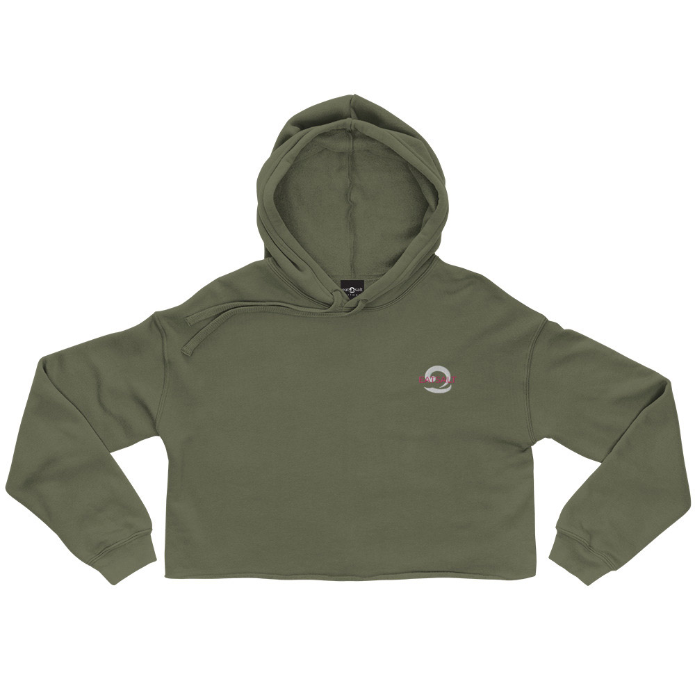 Military Green Women's Crop Hoodie