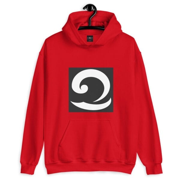 Classic Red Hoodie with Eatsalt Wave in Black and White