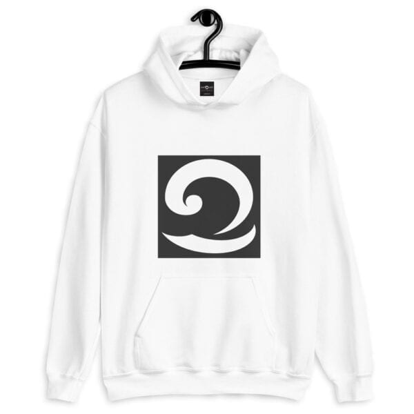 Classic White Hoodie with Eatsalt Wave in Black and White