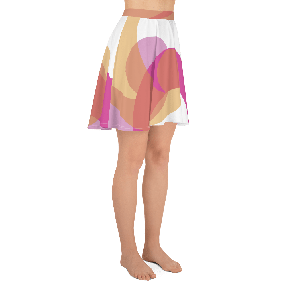 Eatsalt pink and orange on white swirl design Beach Skirt