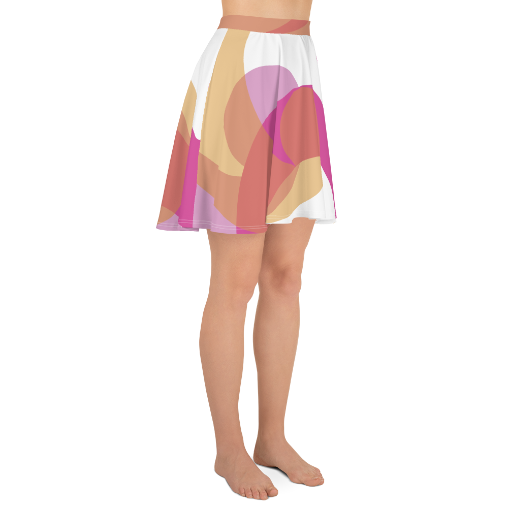 Eatsalt pink and orange on white swirl design Beach Skirt