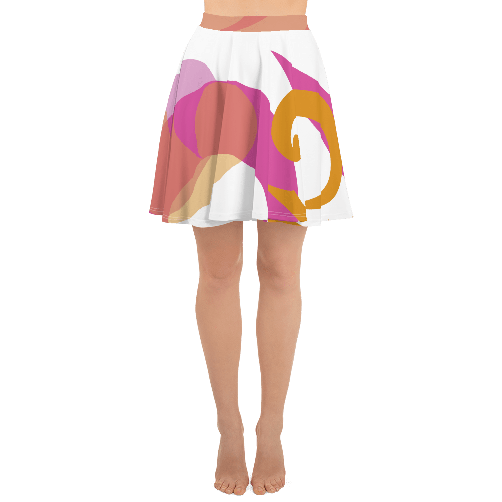 mockup-54401292.png Eatsalt pink and orange on white swirl design Beach Skirt (front)