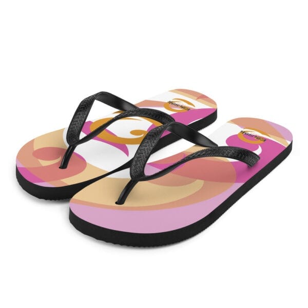 Eatsalt flip-flops - pink, orange and white design