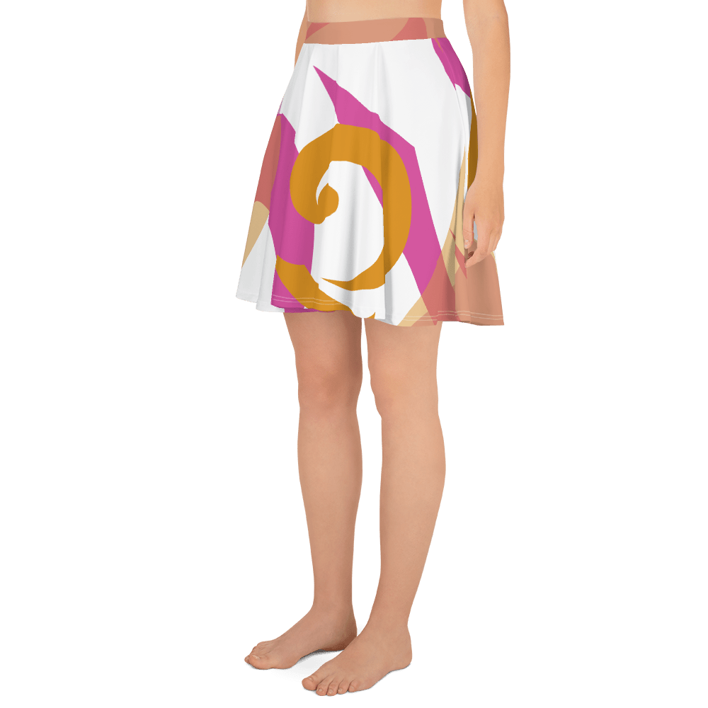 mockup-cc91dfdd.png Eatsalt pink and orange on white swirl design Beach Skirt (reversed)