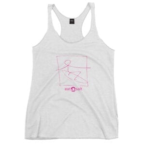Pink Surfer Line Drawing Design on Women's Racerback Tank Top