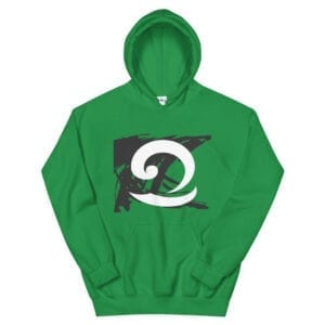 Green Hoodie with wave design by Eatsalt Surf Clothing
