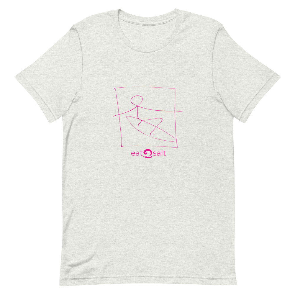 mockup-018168bc.jpg pink surfer line design on t-shirt - heather grey