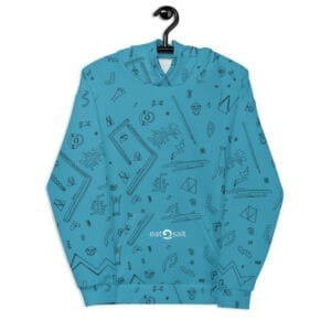 light blue patterned hoodie - front