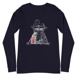 dark blue surfing beach queen design long sleeve tee