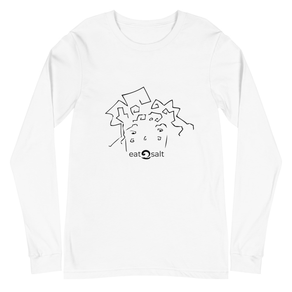 eatsalt surf hair line design on long sleeve tee - white