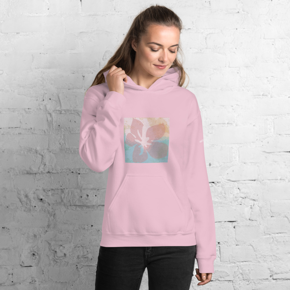 mockup-6e200caa.jpg Eatsalt Pink Hoodie with Flower model