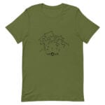 eatsalt surf hair line design on short-sleeved tee - military green