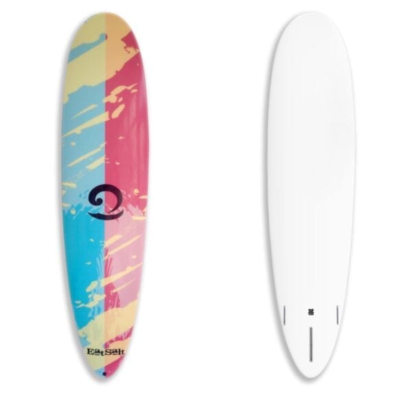 7'6" mini mal surfboard with white bottom