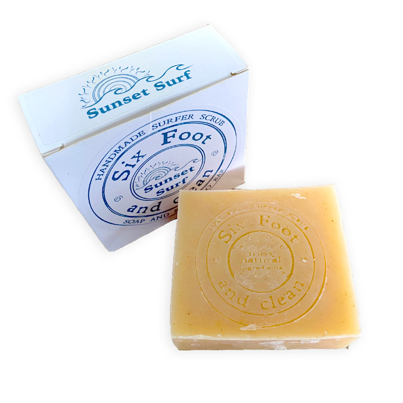 Six_Foot_and_Clean_Sunset_Surf_Soap_Bar Sunset Surf relaxing soap bar handmade in Wales