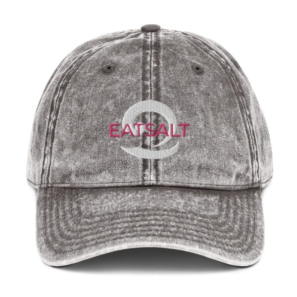 Vintage washed-out charcoal grey women's cap by Eatsalt