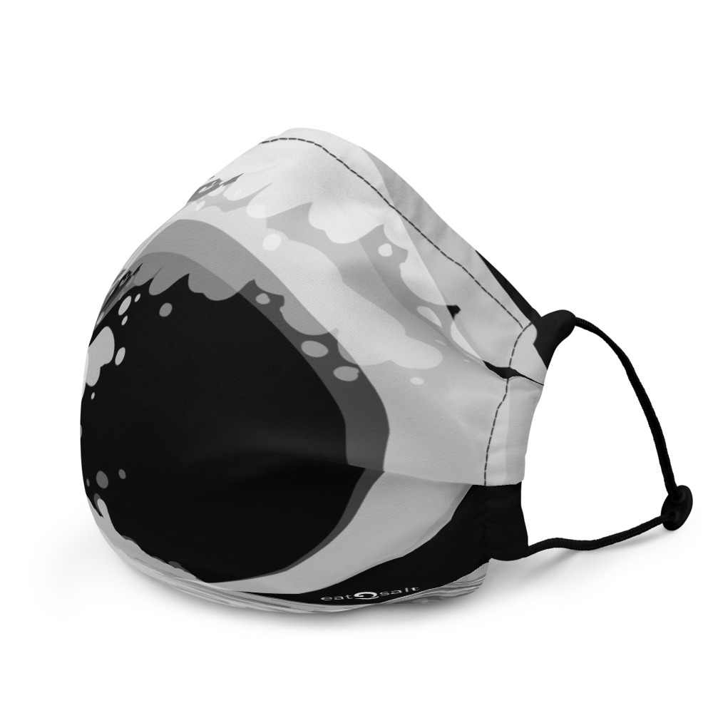 Black and white wave face mask by eatsalt