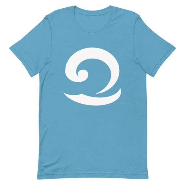 Eatsalt sea blue t-shirt with white wave logo