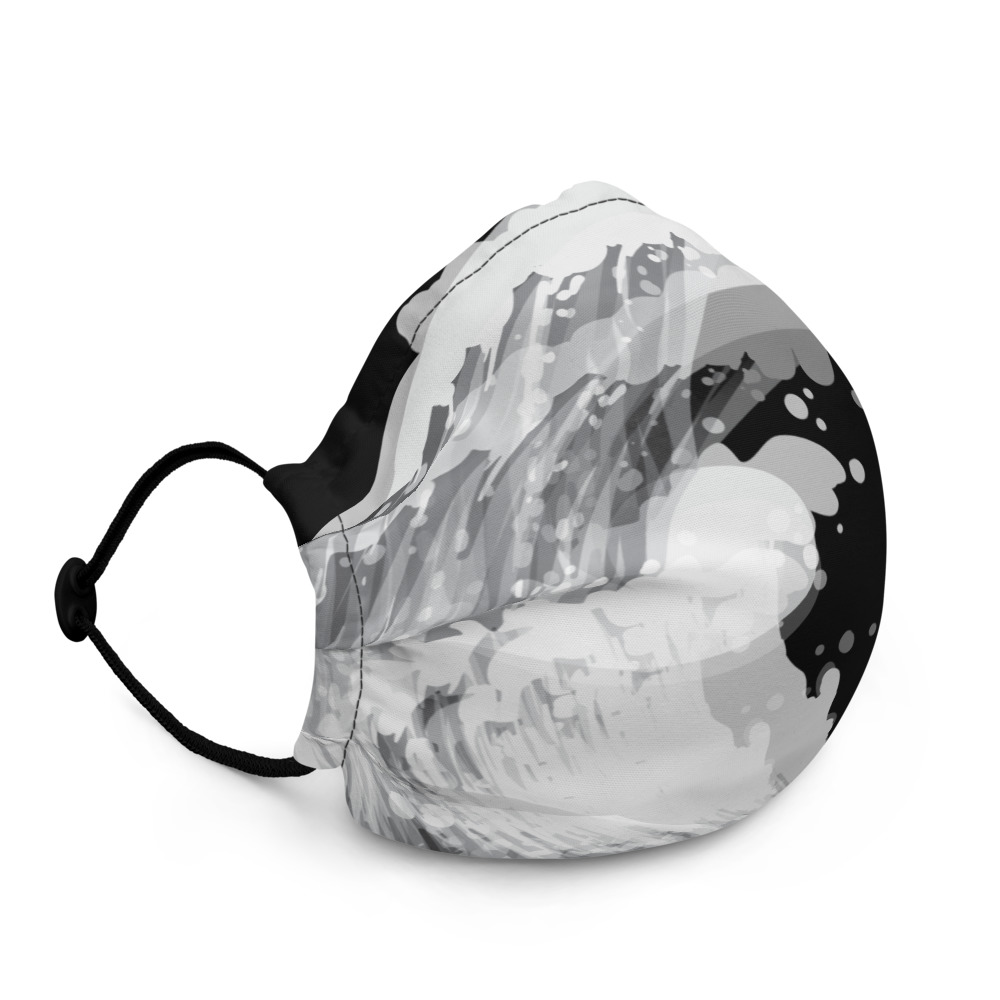Black and white wave face mask by eatsalt