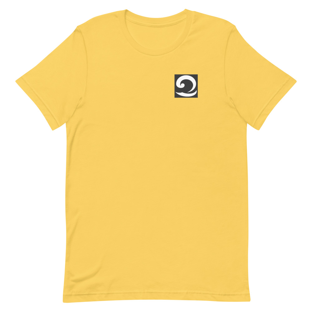 mockup-49fcd585.jpg Unisex T-Shirt yellow with black and white wave icon