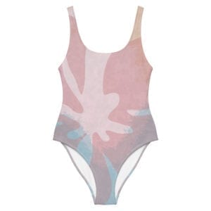 Wave splash pink womens one-piece swimsuit - front