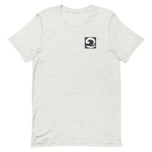 Unisex T-Shirt ash with black and white wave icon