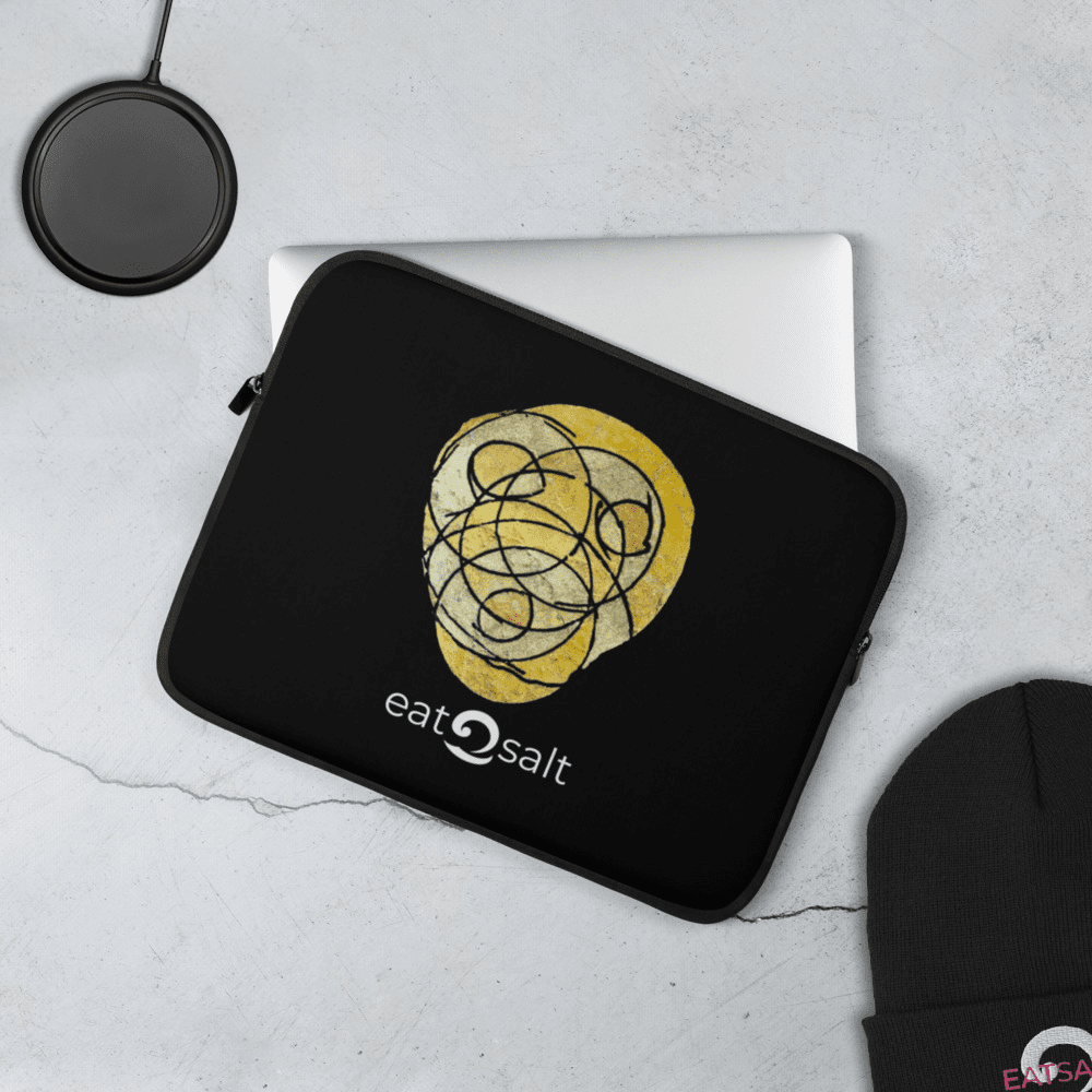 eatsalt-laptop-case-charger-hat black neoprene laptop case by Eatsalt with free gift