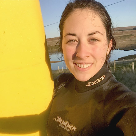 Rhiannon Evans, Thurso surfer for Eatsalt