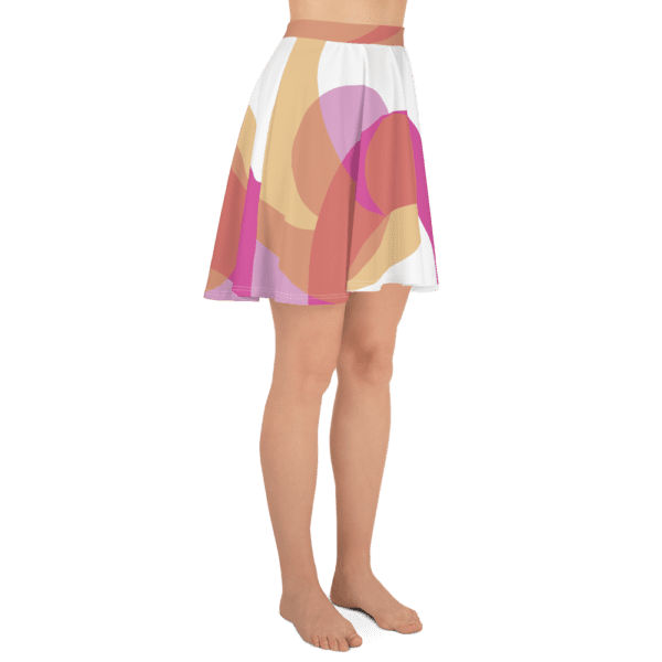 Eatsalt pink and orange on white swirl design Beach Skirt