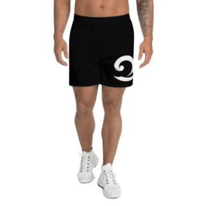 Eatsalt Surfwear black athletic shorts (front)