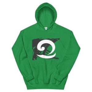 Green Hoodie with wave design by Eatsalt Surf Clothing