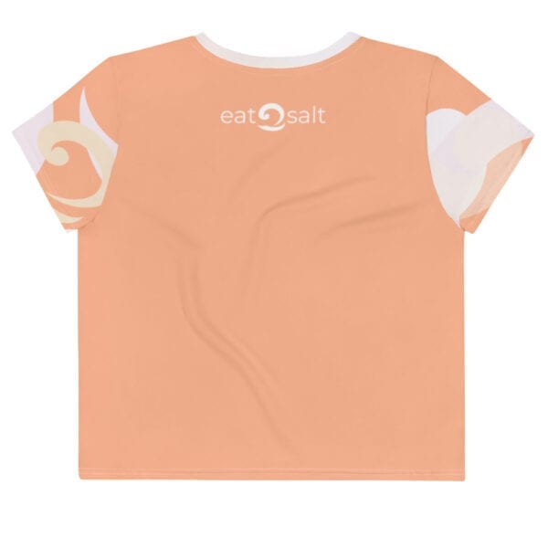 All-over light orange wave print crop t-shirt by Eatsalt