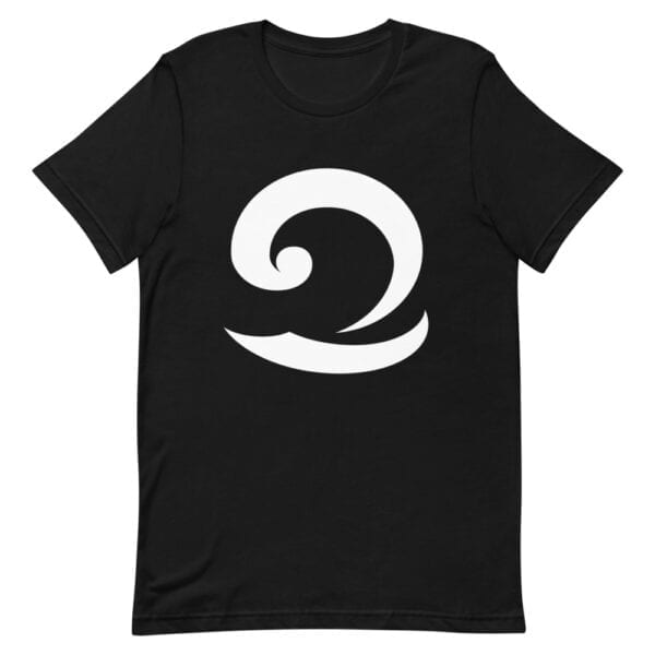 Eatsalt black t-shirt with white wave logo